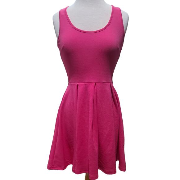 Hot pink fuchsia Barbie mini dress women's small - Picture 1 of 9
